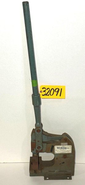 10 Ton W.A. Whitney Manual Punch No. 91, Bench Model