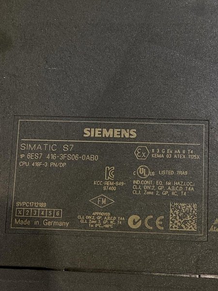 SIEMENS 6ES7 416-3FS06-0AB0 Simatic S7-400 CPU Module USED