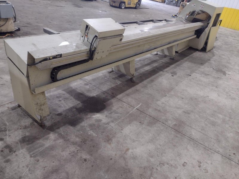 6" HIGH X 14" WIDE WEINIG DIMTER  OPTICUT MODEL #S75 CROSS-CUT AUTOMATIC WOOD SAW, NEW 2003: STOCK #22923