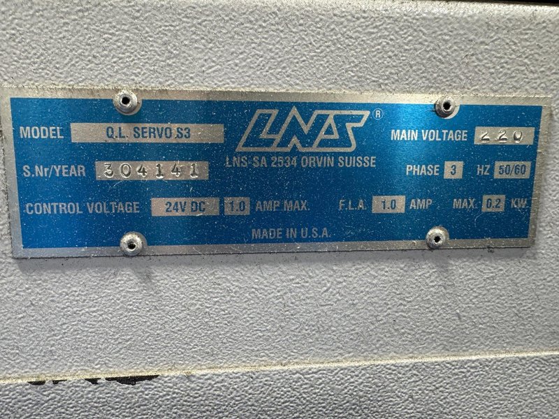 LNS Q.L. SERVO S3 BAR FEEDER. STOCK # 0890125
