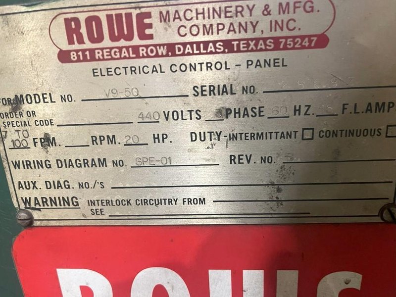 20000 LB X 50" X .230" ROWE CUT TO LENGTH LINE