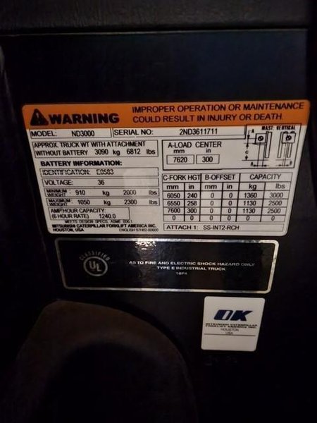 CAT FORKLIFT STOCK # 3075