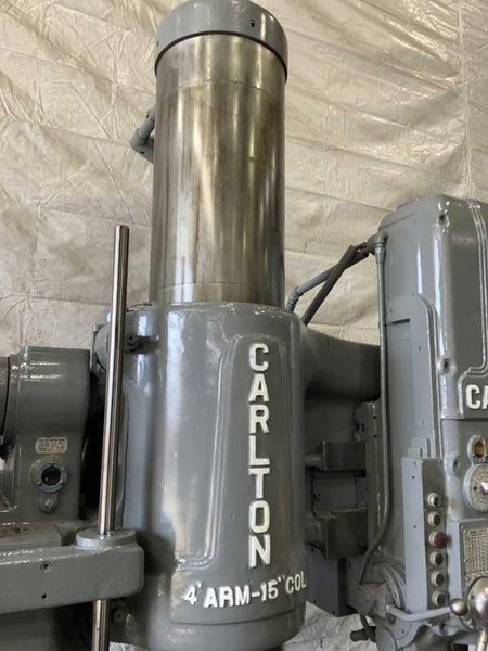 4' X 15" CARLTON RADIAL ARM DRILL. STOCK #0989825
