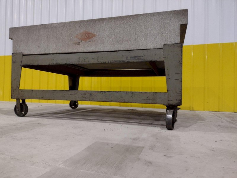 72" X 48" X 12" RAHN GRANITE SURFACE PLATE &amp; TABLE ON CASTERS : STOCK #20060