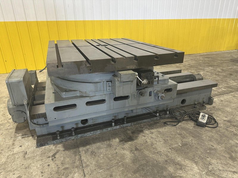 50" X 60" CINCINNATI BICKFORD CROSS SLIDING ROTARTY T-SLOT  MOTORIZED MILL TABLE: STOCK #22529