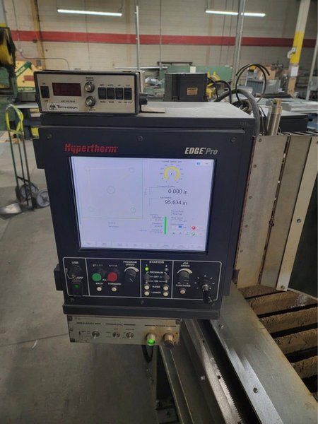 5′ x 20′ Linde CM250 CNC Plasma, 1990 – 65 Amp Hypertherm Powermax 65