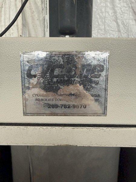 CYCLONE SAND BLAST CABINET W/ DUST COLLECTOR. STOCK # 0236325.