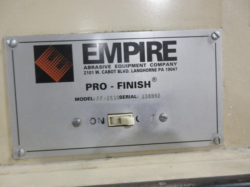 Empire Pro-Finish 2636 Abrasive Air Blast Cabinet with DCM-200 Standing Reclaim Unit- Auction Item