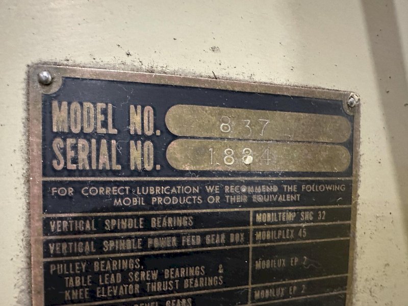 3 HP MICROCUT MODEL #837 VERTICAL MILL W/ VISE: STOCK #20998