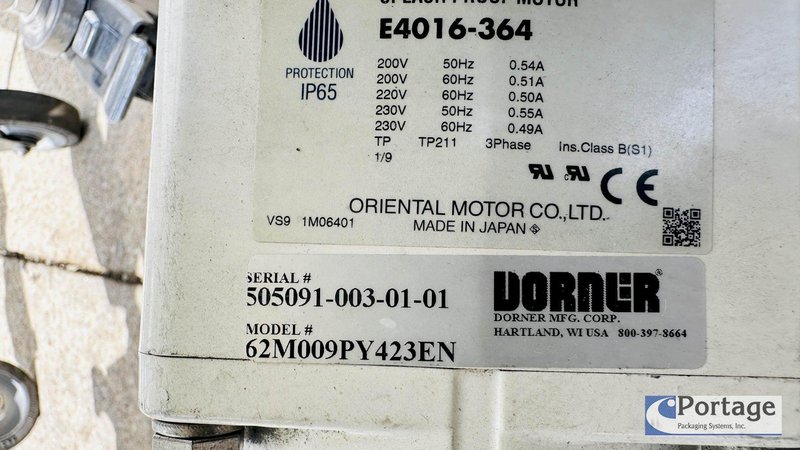 Dorner 7200 Series Sanitary  S.S. Conveyor  |  6” x 72" Up Conveyor with VFD Control