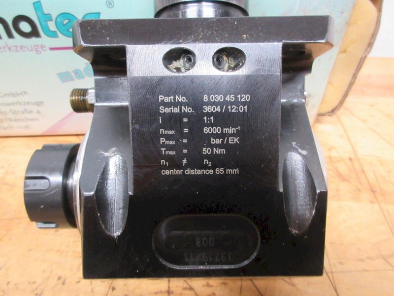 Heimatec (P/N: 8 030 45 120) BMT45 90 Deg Radial Milling and Drilling Head Live Tool Holder, ER25 collet- Auction Item