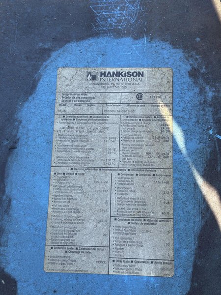 HANKINSON COMPRESSED AIR DRYER: YOBRO #26507