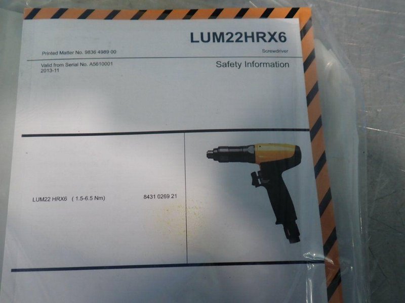 Atlas Copco Pneumatic Screwdriver - Lum22 Hrx6