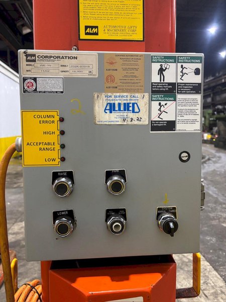(6) 18,000 LB ALM MODEL #WE-18 HEAVY DUTY ELECTRIC MOBILE COLUMN LIFT AUTOMOTIVE JACKS: YOBRO #24551