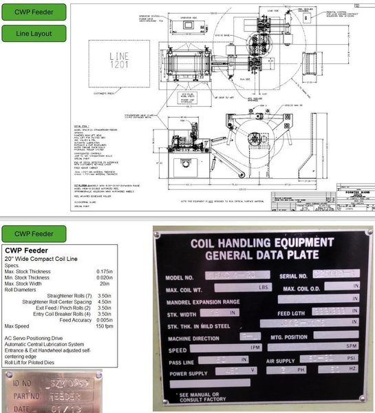 18” X .175”  CWP MODEL #SFAC4-20 SPACE-SAVER AUTOMATIC DOUBLE END SERVO COIL FEED LINE: STOCK #22211