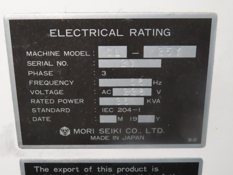 Mori Seiki SL-25Y CNC Turning with Y-Axis Capability, MF-T6 CNC Control, 10" 3-Jaw Chuck, Y-Axis Capability, Tailstock, Chip Conveyor- Auction Item