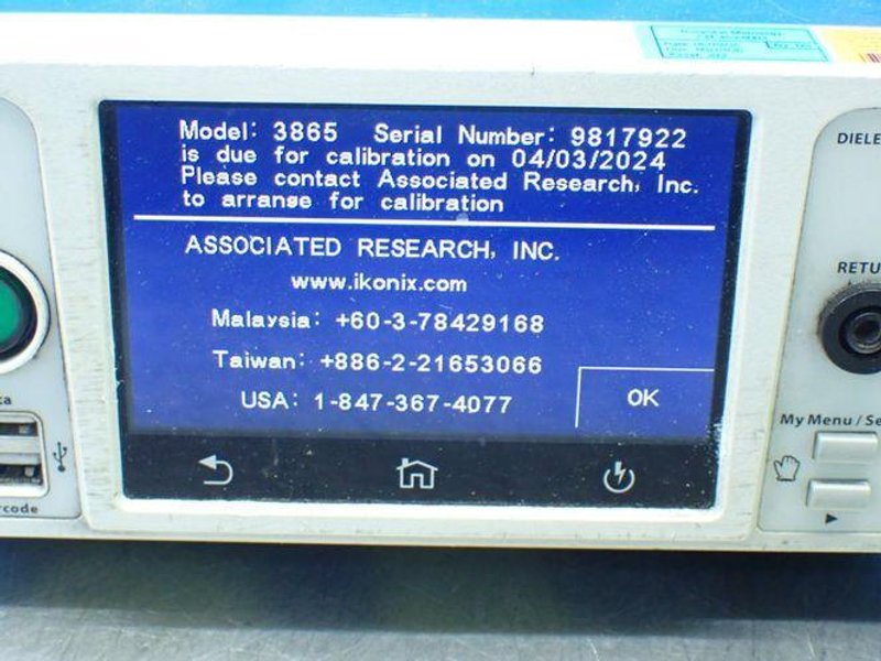 Associated Research Hypot Series Dielectric Withstand Tester.  - 3865
