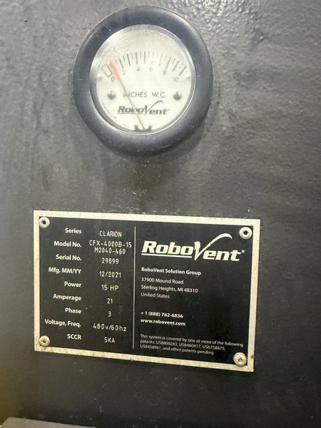 8000 CFM ROBOVENT CLARION MODEL CFX-4000B OIL MIST &amp; SMOKE COLLECTORS: YOBRO #24288