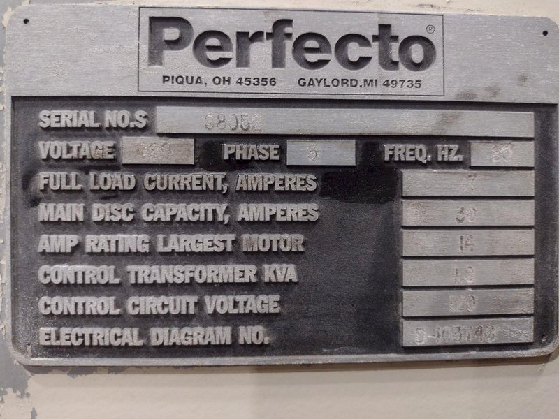 8.25" X .010" PERFECTO MODEL #S170817 17 ROLL POWERED PRECISION COIL STRIP STRAIGHTENER: STOCK #19253