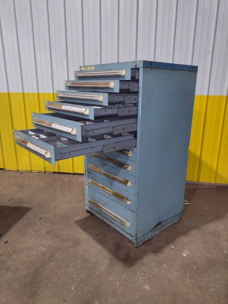 11 DRAWER STANLEY VIDMAR BLUE TOOL STORAGE CABINET 30" X 29.5" X 59"H : YOBRO 26150