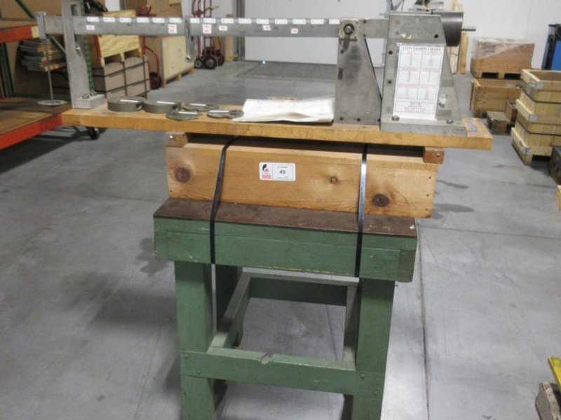 Balance Beam Testing Device, **Shop Made**, On Rolling Wood Cart with Weights and Conversion Charts- Auction Item