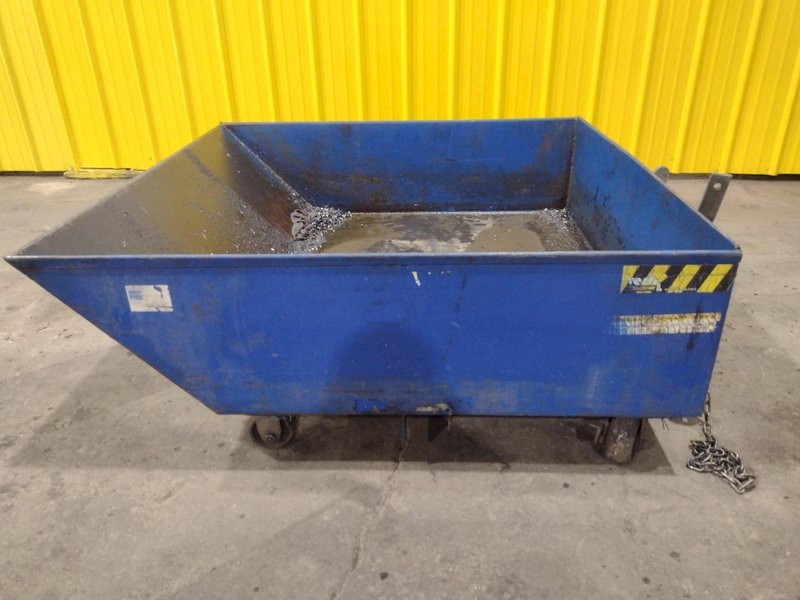 2000 LBS VESTIL MODEL HOP-LP HOPPER ROLLING DUMP CART W/ FORK POCKETS: STOCK #19444