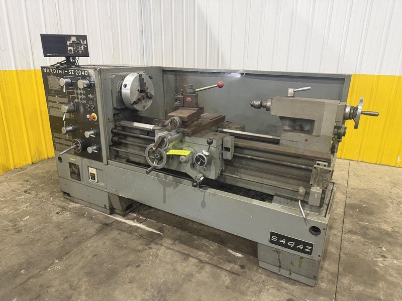 20" X 40" NARDINI MODEL #SZ2040T ENGINE LATHE 3-1/8" HOLE: YOBRO #24608