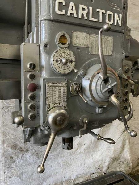 4' X 15" CARLTON RADIAL ARM DRILL. STOCK #0989825