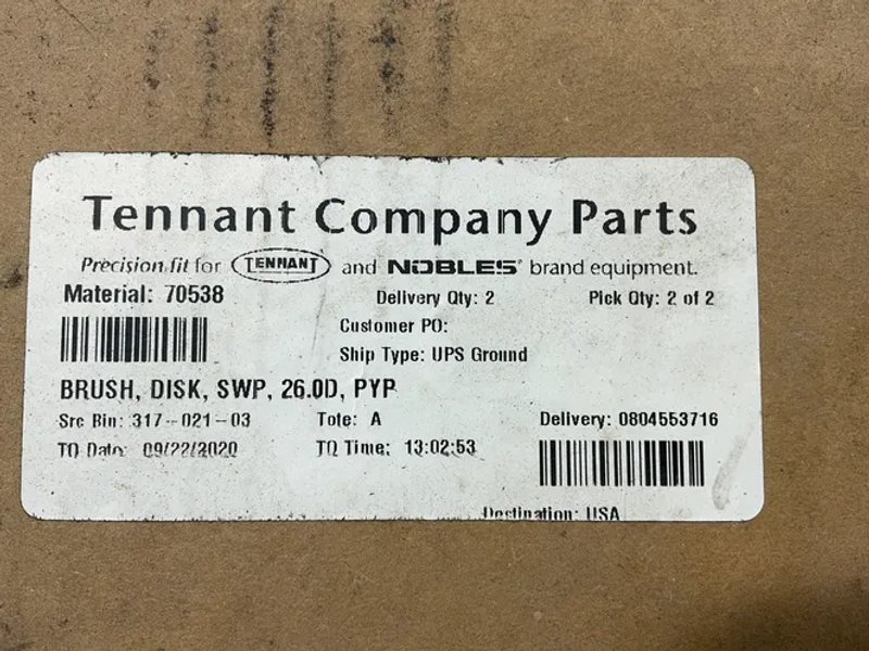 Tennant Company Parts 18” Diameter Sweeper Disk Brushes - 70538
