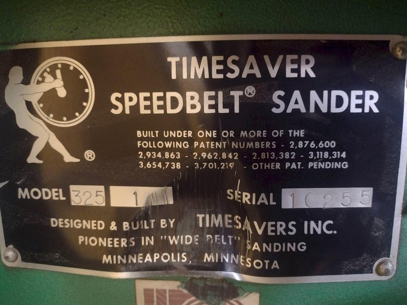 25" X 40 HP TIMESAVER MODEL #325-1 SINGLE DRUM BELT GRINDER &amp; SANDER: LOT #15796