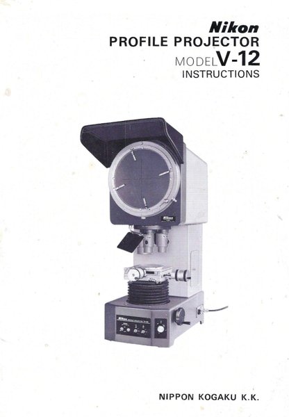 12" Nikon Model V12 Vertical Beam Bench Top Optical Comparator