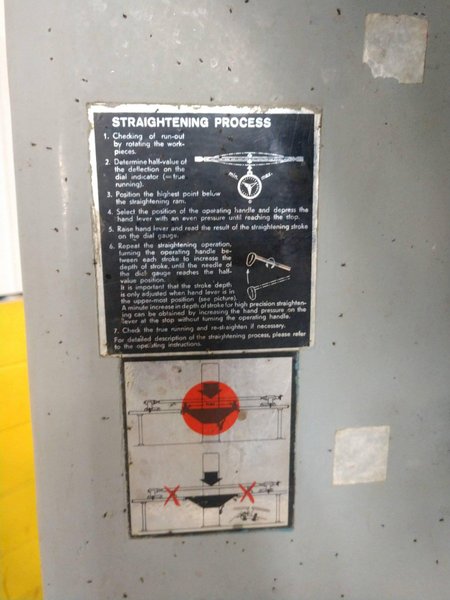 60 TON EITEL MODEL RP60 HYDRAULIC PRECISION STRAIGHTENING PRESS, 8" STROKE: STOCK #14296