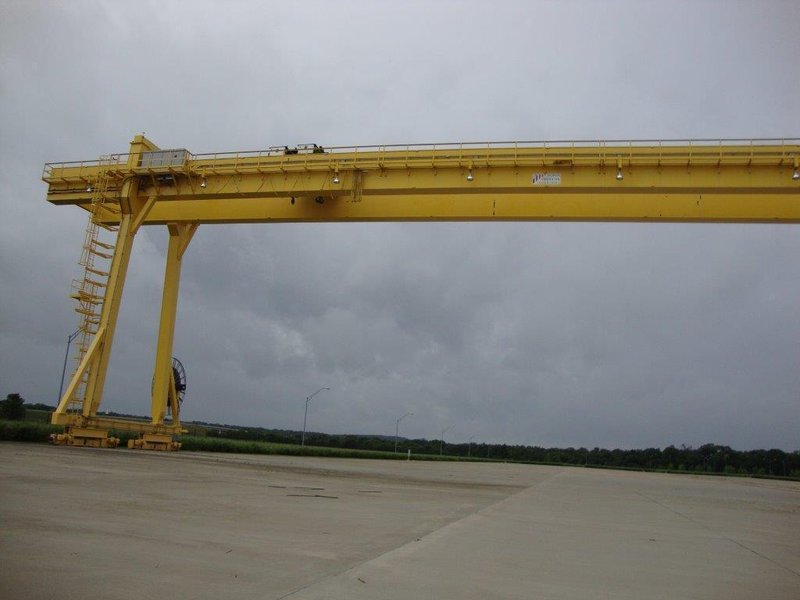 80/40 TON X 195' X 59' LIFT NORTH AMERICAN IND DOUBLE LEG ROLLING GANTRY CRANE: STOCK #14494