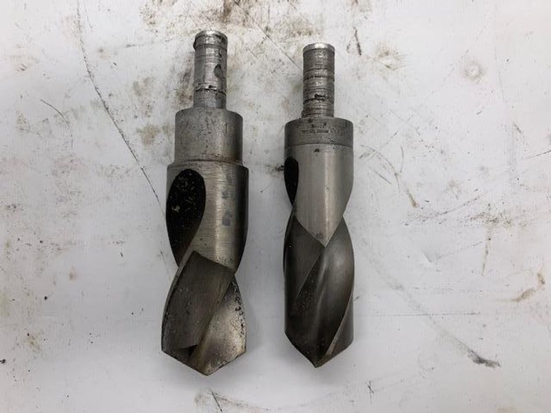 1-5/16" &amp; 1-1/2" TWO MOORE SPECIAL STANDARD HIGH-SPEED DRILL BITS  (MATCHING MALE PIECE): STOCK #15273