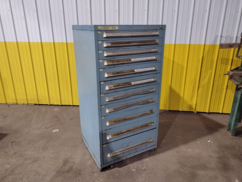 11 DRAWER STANLEY VIDMAR BLUE TOOL STORAGE CABINET 30" X 29.5" X 59"H : YOBRO 26150