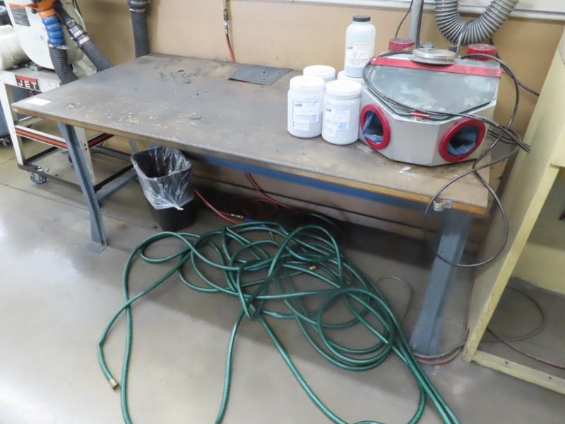 Work Bench w Metal Frame w No Contents- Auction Item