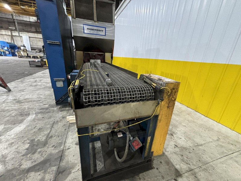 24" W X 11" H RANSOHOFF 3-STAGE STAINLESS STEEL PASS THROUGH BELT CONVEYOR PARTS WASHER, 2003, ELECTRIC HEAT: STOCK #22020