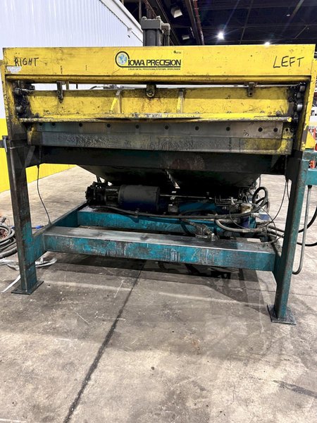 60" x 16 GAUGE IOWA PRECISION MODEL #GAF60-6 COIL SLEAR (SLITTING &amp; CUT-TO-LENGTH) LINE, WITH UNCOILERS &amp; SIDE PUNCHING / NOTCHING: YOBRO #24552