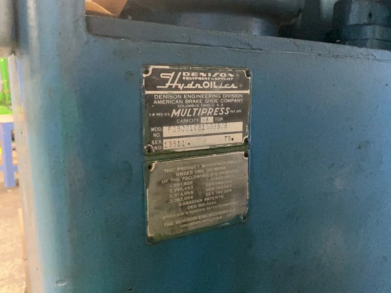 Denison 8 Ton Hydraulic Press - Fg8c01c21a68s06