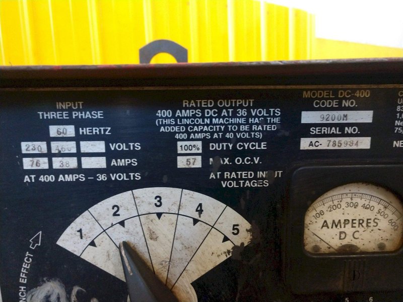 400 AMP LINCOLN ELECTRIC IDEALARC DC-400 WELDER: STOCK #14080