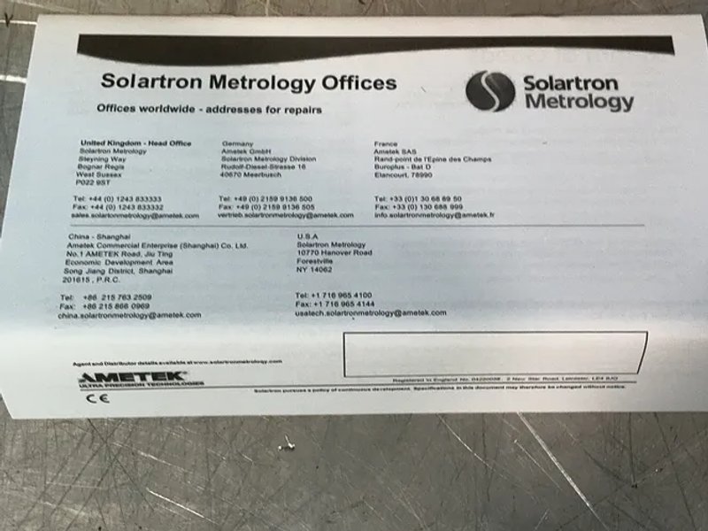 Ametek Solartron Analog Probes - M922376am33-01