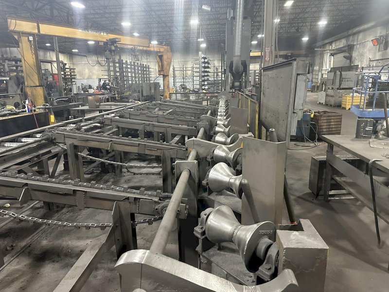 6" X (2) 15 HP WHEEL WHEELABRATOR "SKEW ROLL PIPE &amp; BAR" SHOT BLAST BLASTER SYSTEM: STOCK #20002