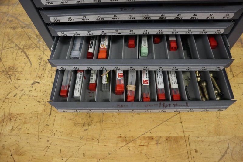 Huot Drill Index: Wire Gauge, 5 Drawers- Auction Item
