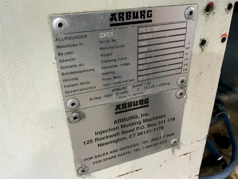 Arburg Inc  Injection Molder - 370 C 800 - 500