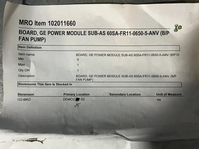 General Electric  Ge Power Module Sub  - 60sa-fr11-0650-5-anv