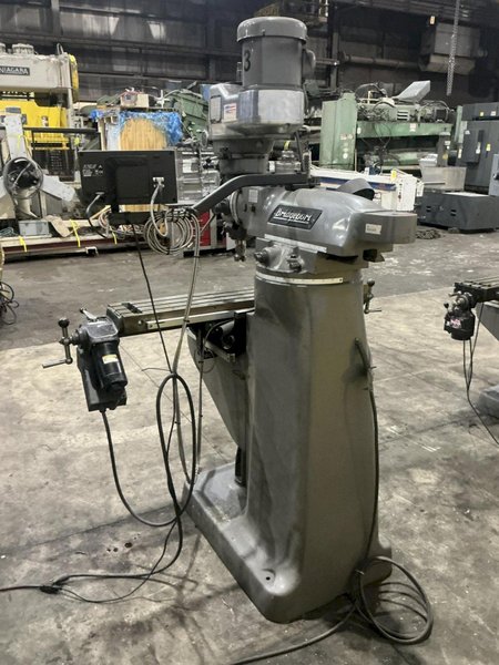 2 HP BRIDGEPORT SERIES I VERTICAL RAM TYPE KNEE MILL WITH DRO, POWER FEED: YOBRO #26188