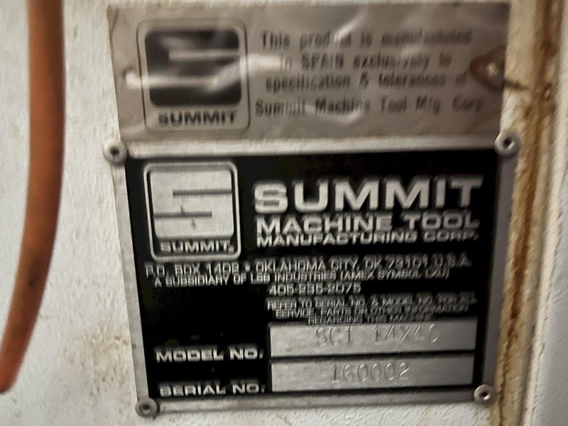 14" x 40" Summit Model SCT 14x40 CNC lathe, New 2018.