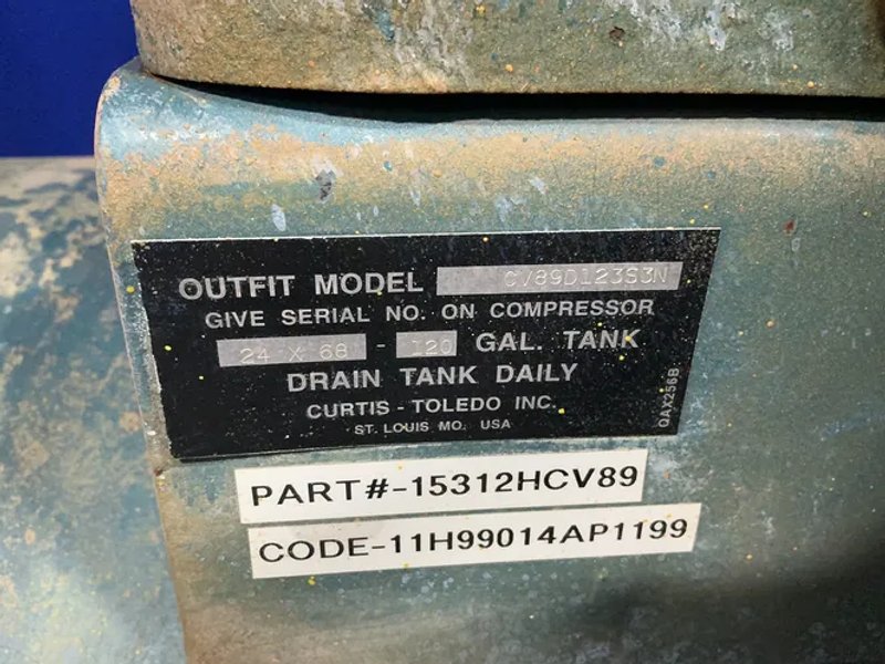 Curtis 15 Hp  Air Compressor - Cv89d123s3n