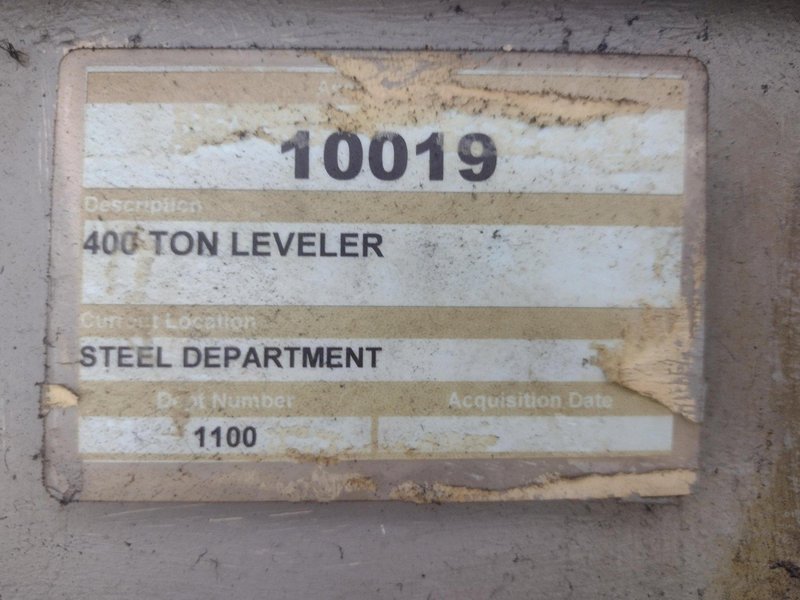60" X .057" 19 ROLL HERR-VOSS 66/1.156-19/9 4-HI PRECISION LEVELER. STOCK # 0219426