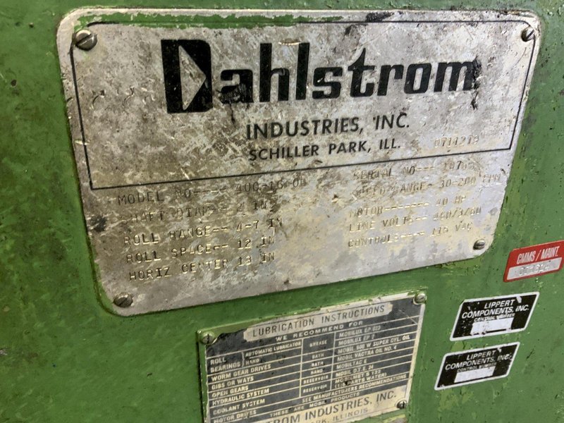 8 STAND X 2" DAHLSTROM MODEL 400-16 OB ROLL FORMER: STOCK #80948
